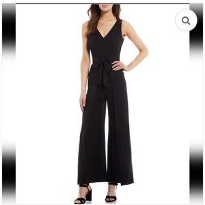 Antonio Melani Sleeveless V-Neck Tie Front Wide Slit Leg Jumpsuit/Jumper Size 8
